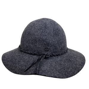 Rip Curl 100% Wool Felt Hat Braided Hat Band Charcoal Natural Fiber Accessories